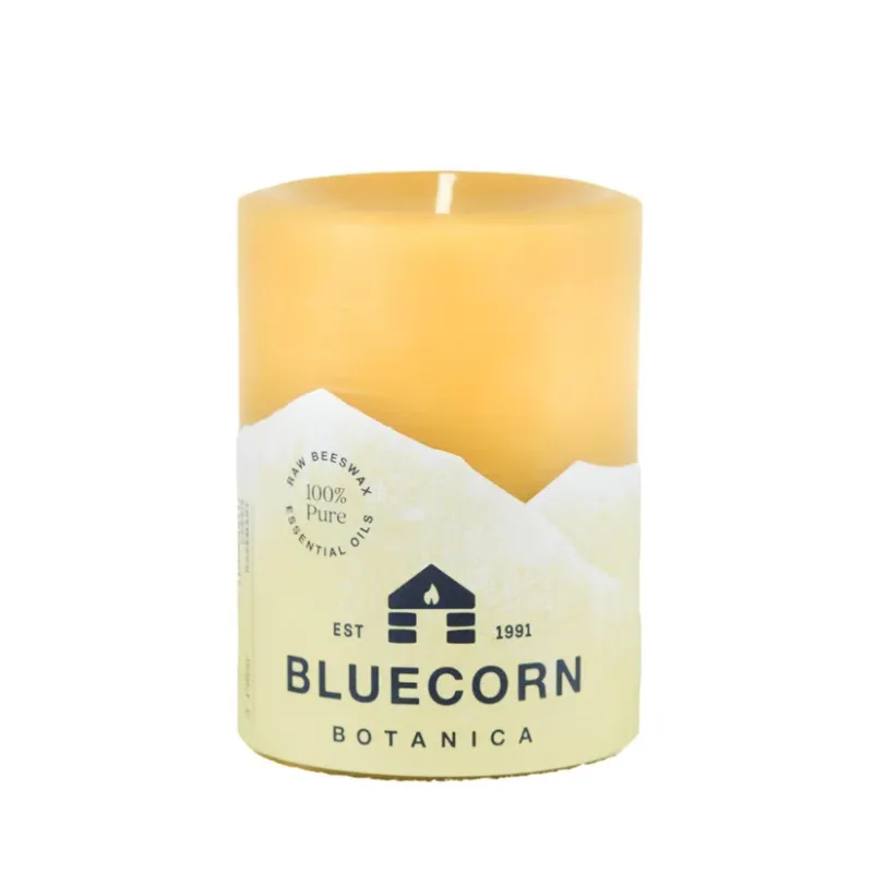 Beeswax Pillar Candle, Lemongrass, Cassia &amp; Rosemary, 3" × 4"