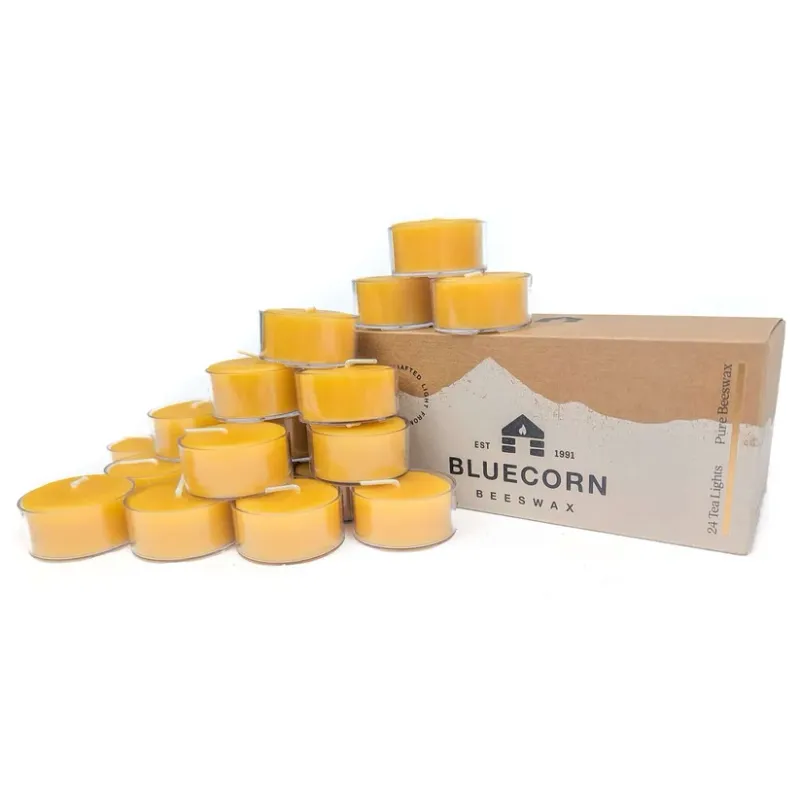 Pure Beeswax Tea Light Candle, Unscented, Single