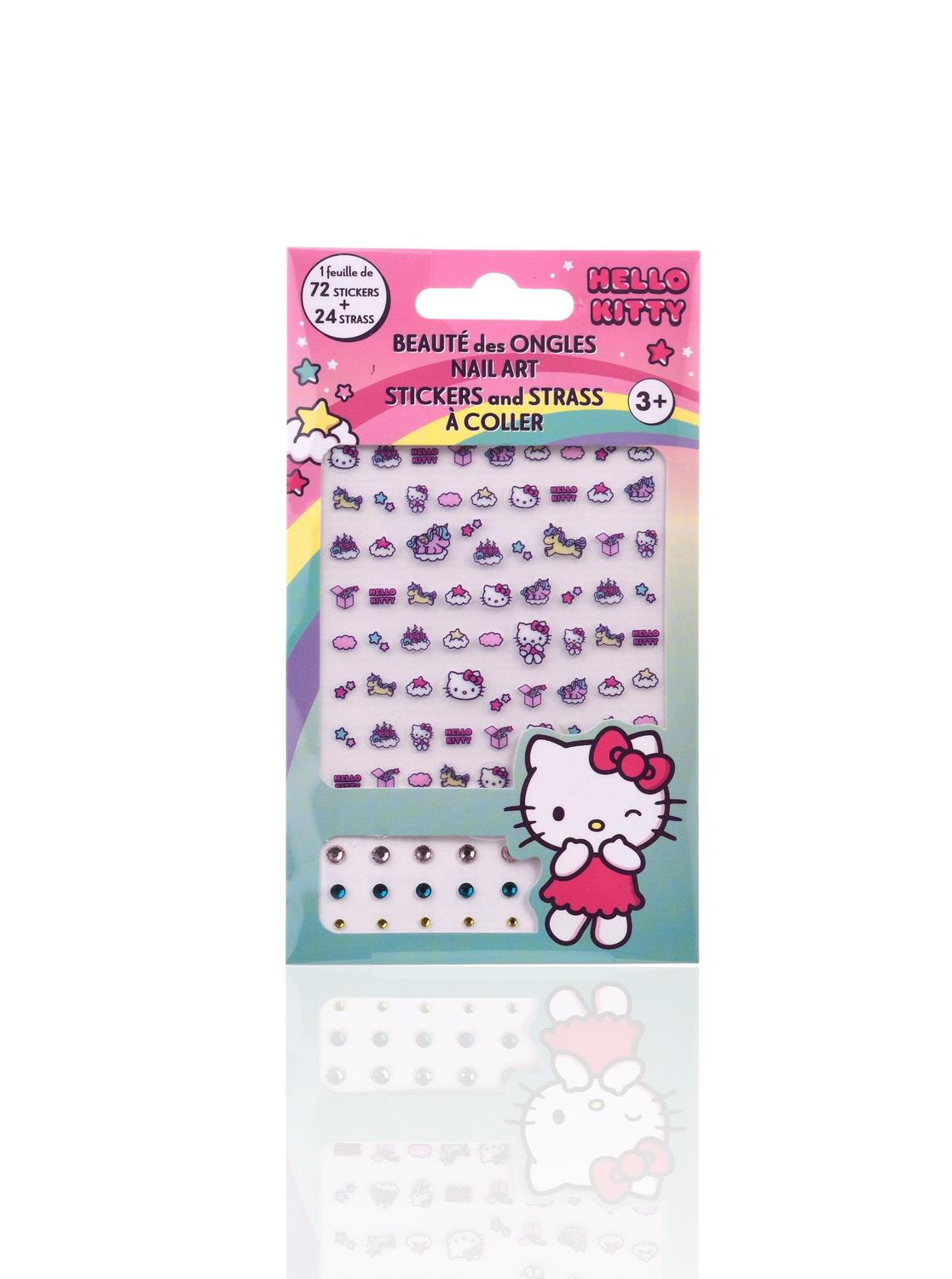 Hello Kitty 72 Nail Stickers/24 Strass Card x24