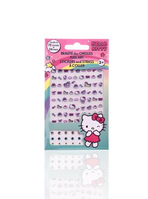 Hello Kitty 72 Nail Stickers/24 Strass Card x24