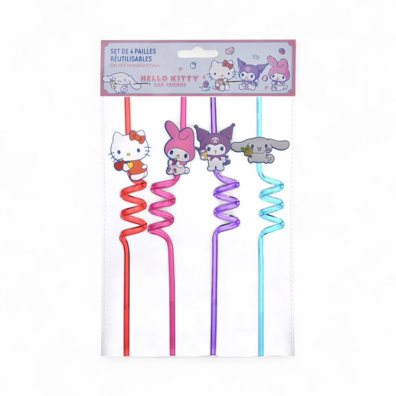 Hello Kitty Friends Set 4 Straws In Bag