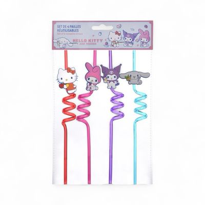 Hello Kitty Friends Set 4 Straws In Bag