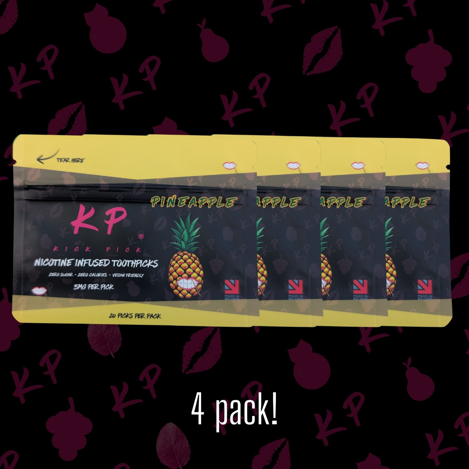 PINEAPPLE  NICOTINE TOOTHPICKS 4 PACK
