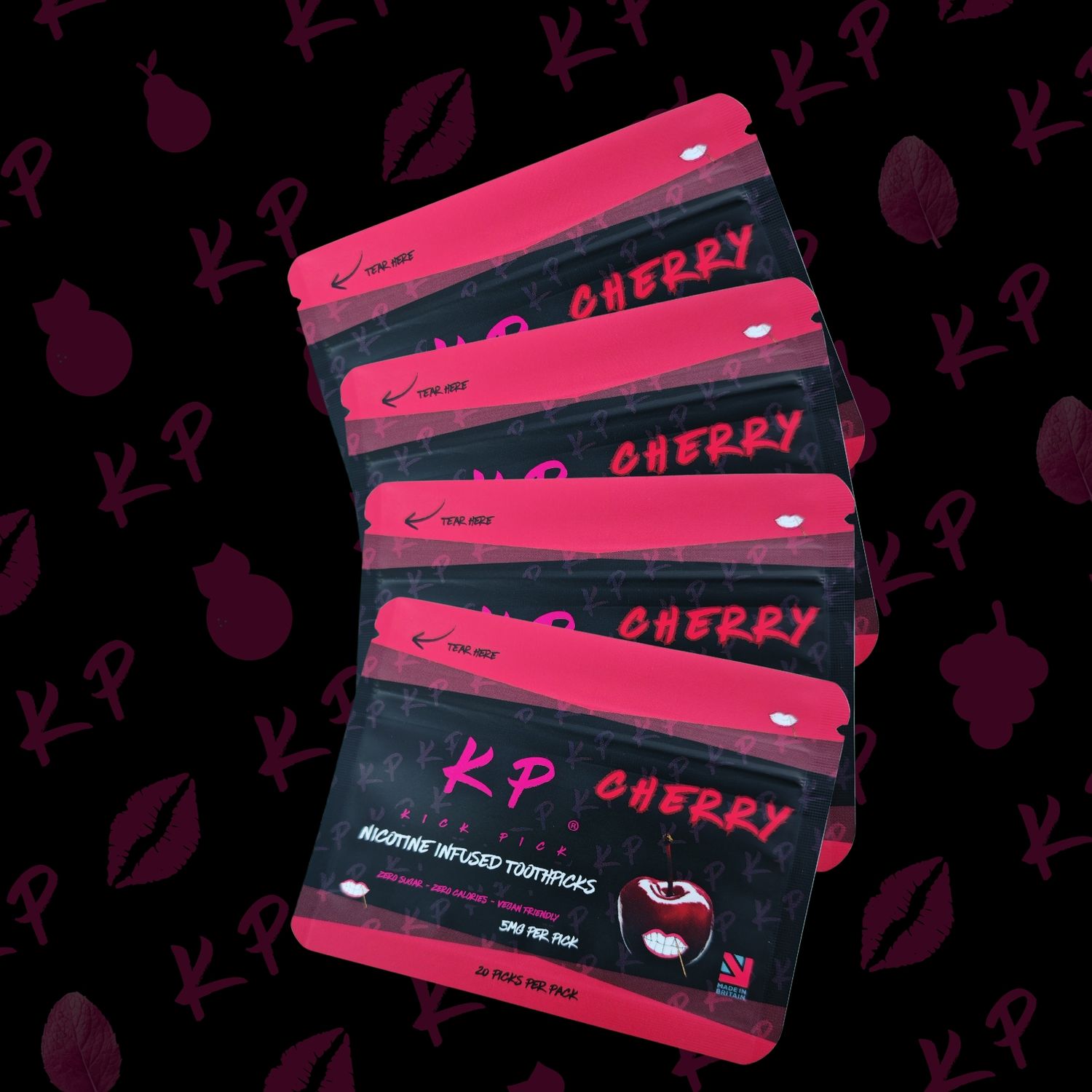 CHERRY     NICOTINE TOOTHPICKS 4 PACK