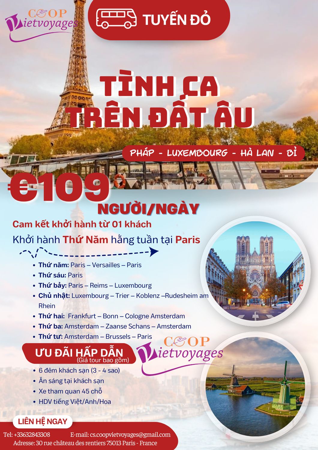 Tuyến đỏ Goeugo 109€/ngày/khách