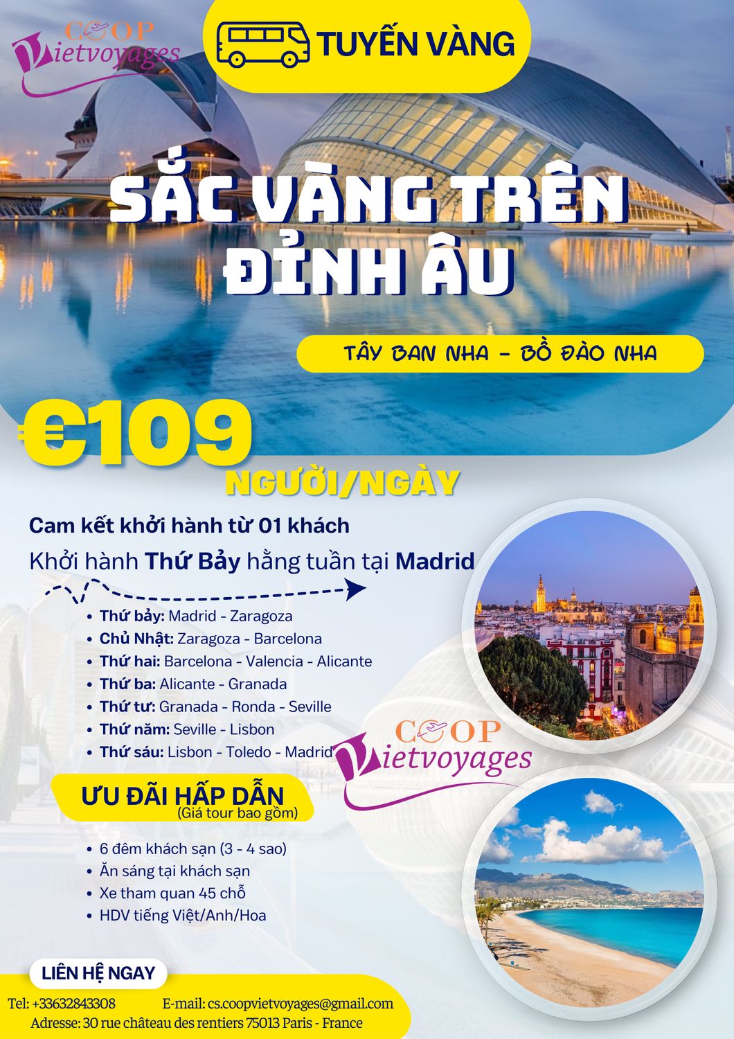 Tuyến vàng Goeugo 109€/ngày/khách