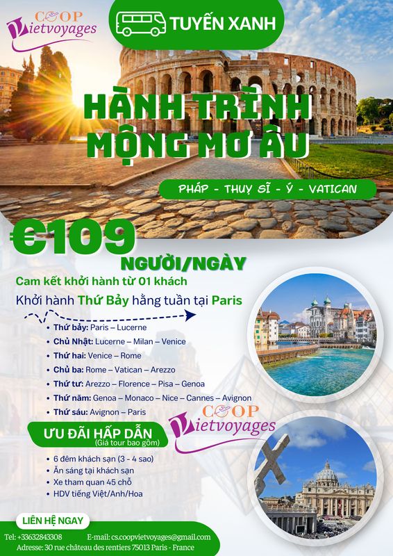 Tuyến xanh lá Goeugo 109€/ngày/khách