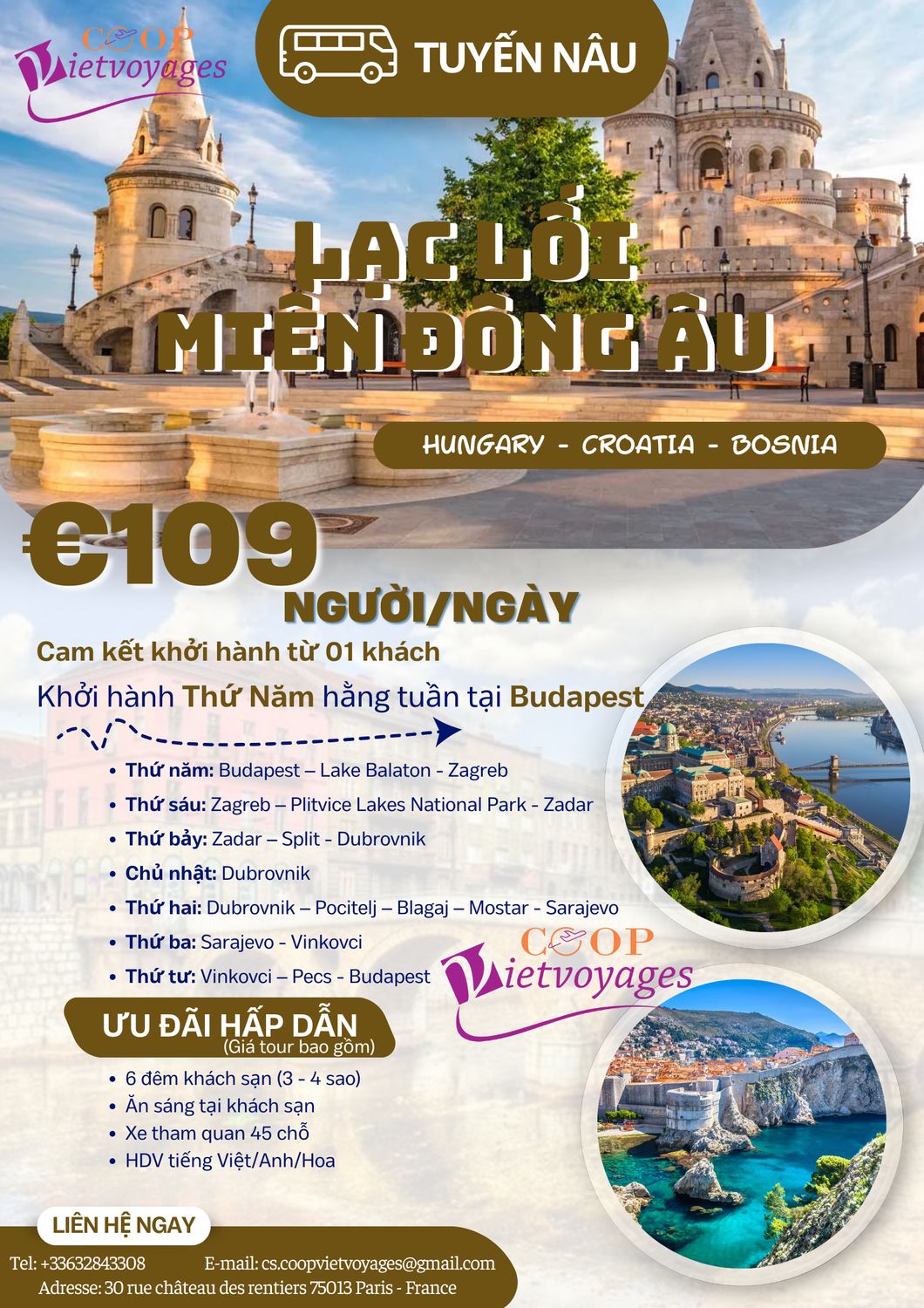 Tuyến nâu Goeugo 109€/ngày/khách