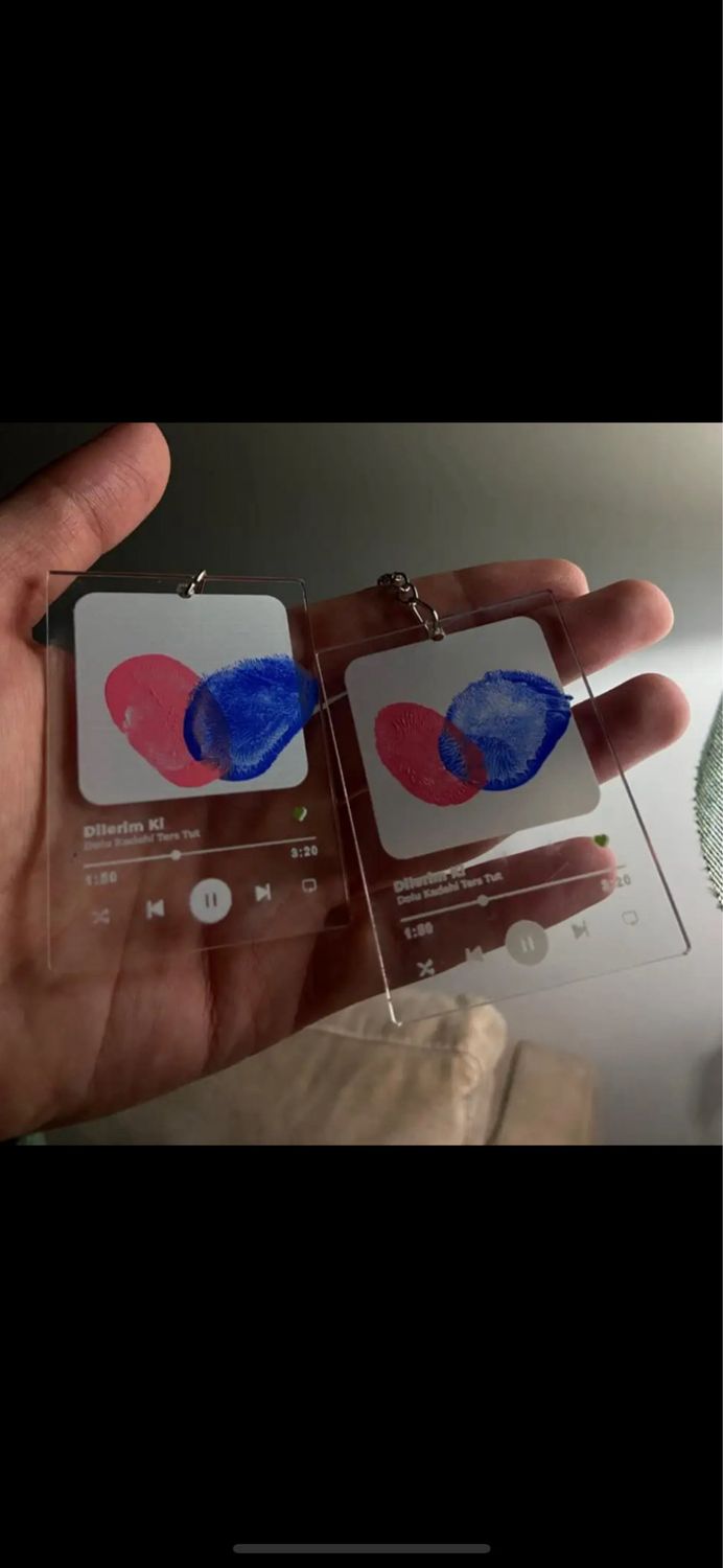 Fingerabdruck Schlüsselanhänger 2er Set