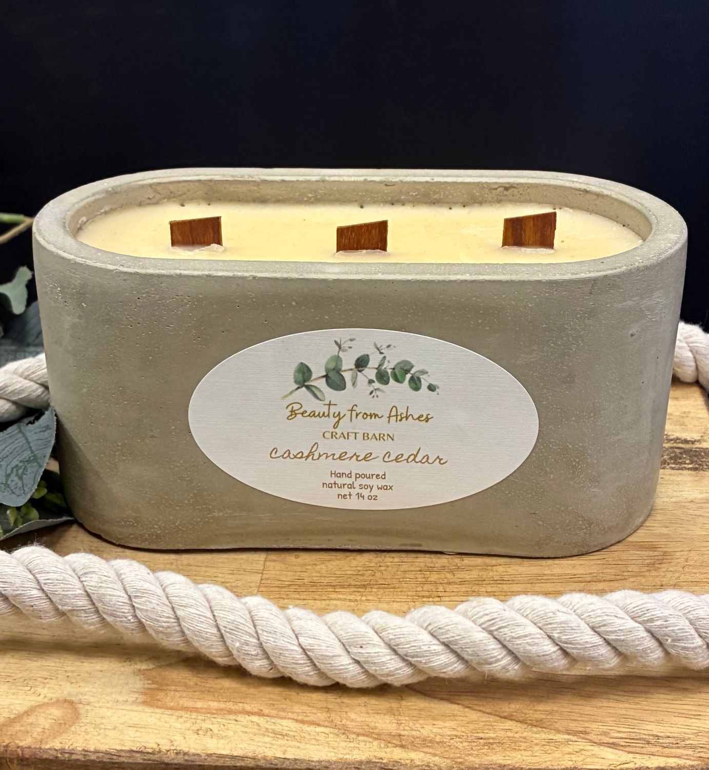 14 oz. Oval, Cashmere Cedar, Gray Concrete