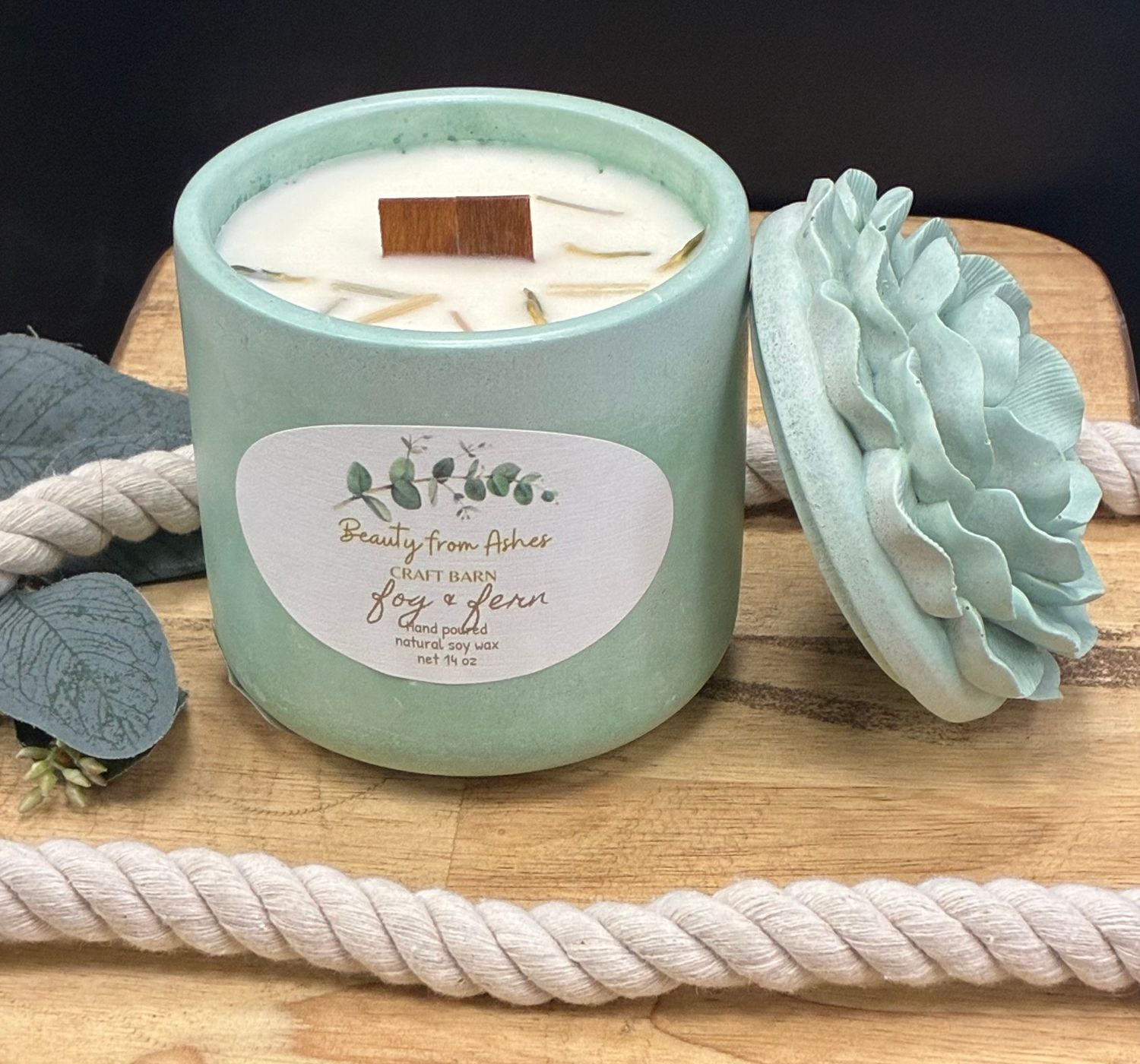 14 oz Camelia, Fog & Fern, Mint Green