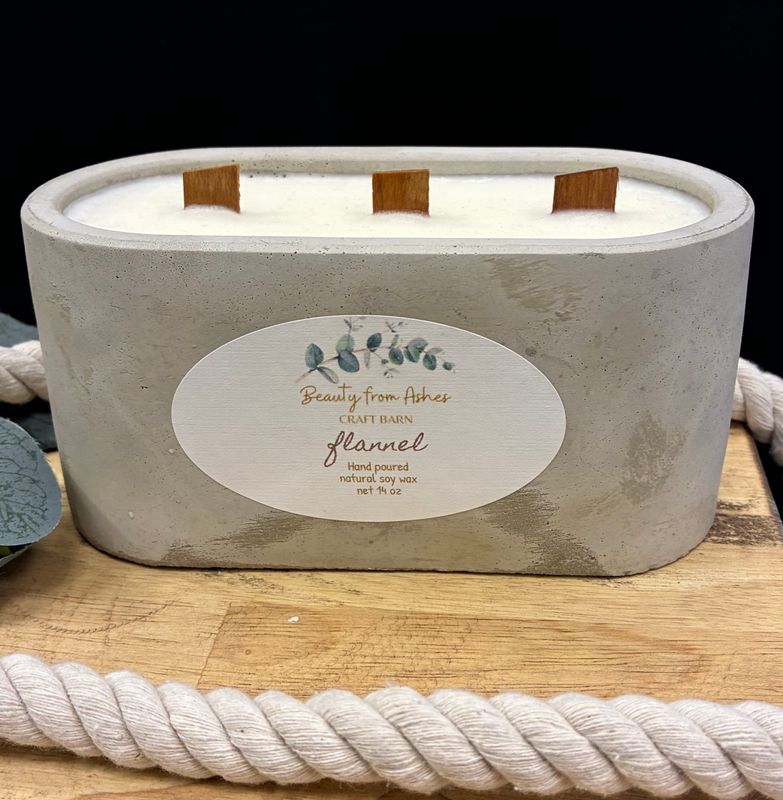 14 oz. Oval, Flannel, Gray Concrete