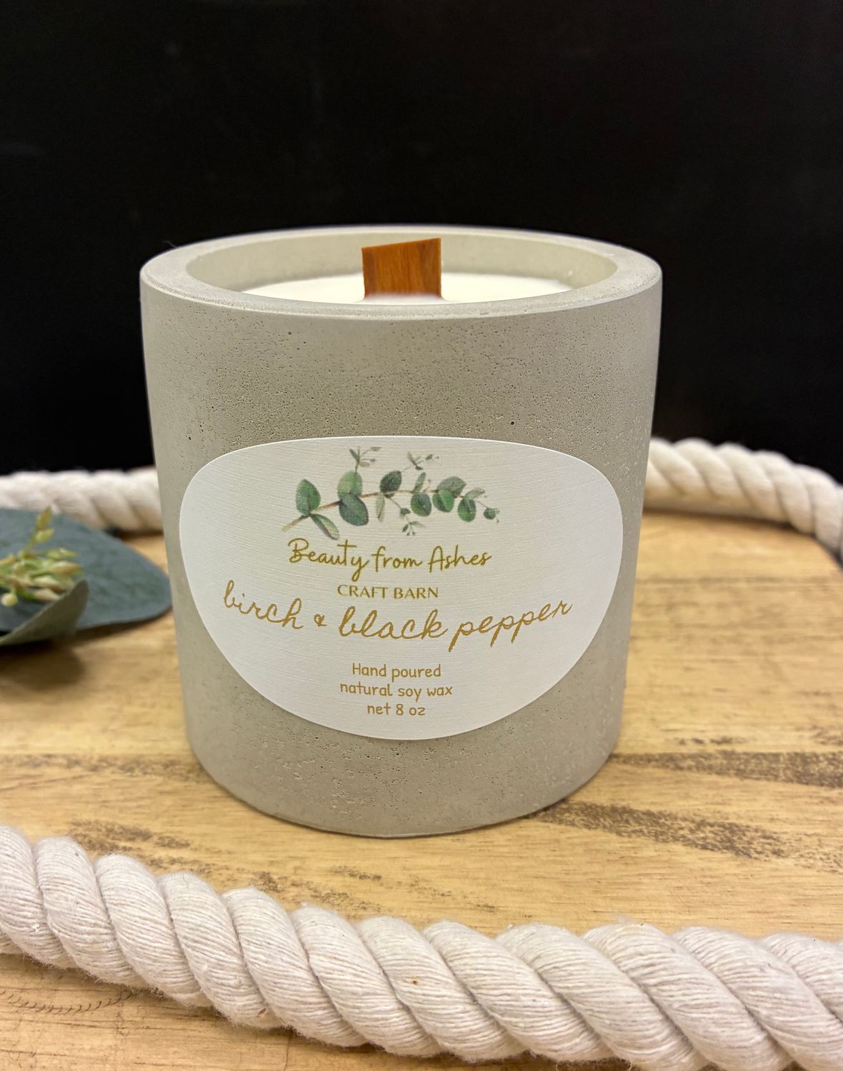8 Oz  Round  Birch & Black Pepper Gray