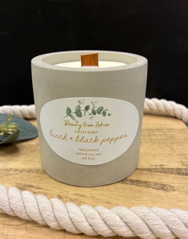 8 Oz  Round  Birch & Black Pepper Gray