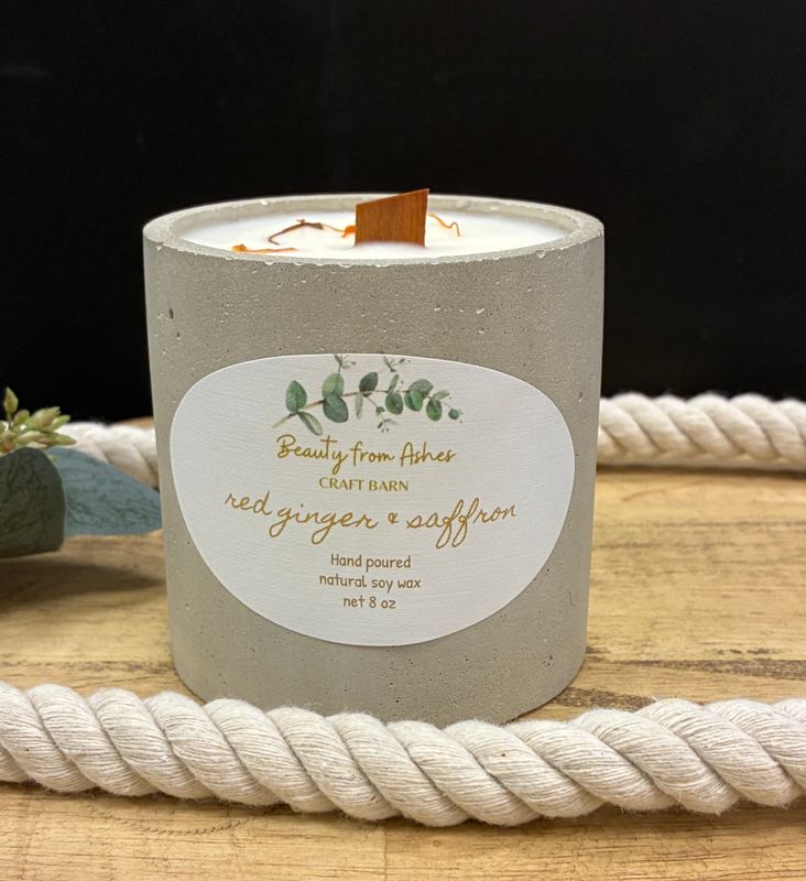 08 oz Round, Red Ginger & Saffron , Gray