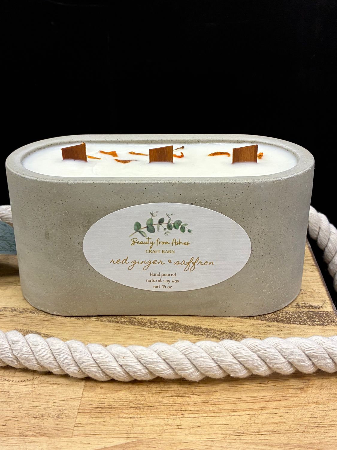 14 oz Oval , Red Ginger & Saffron , Gray