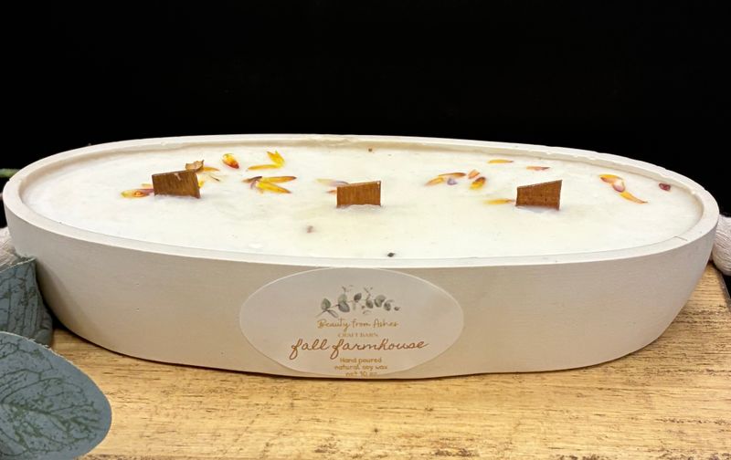 10 oz Canoe, Fall Farmhouse, White