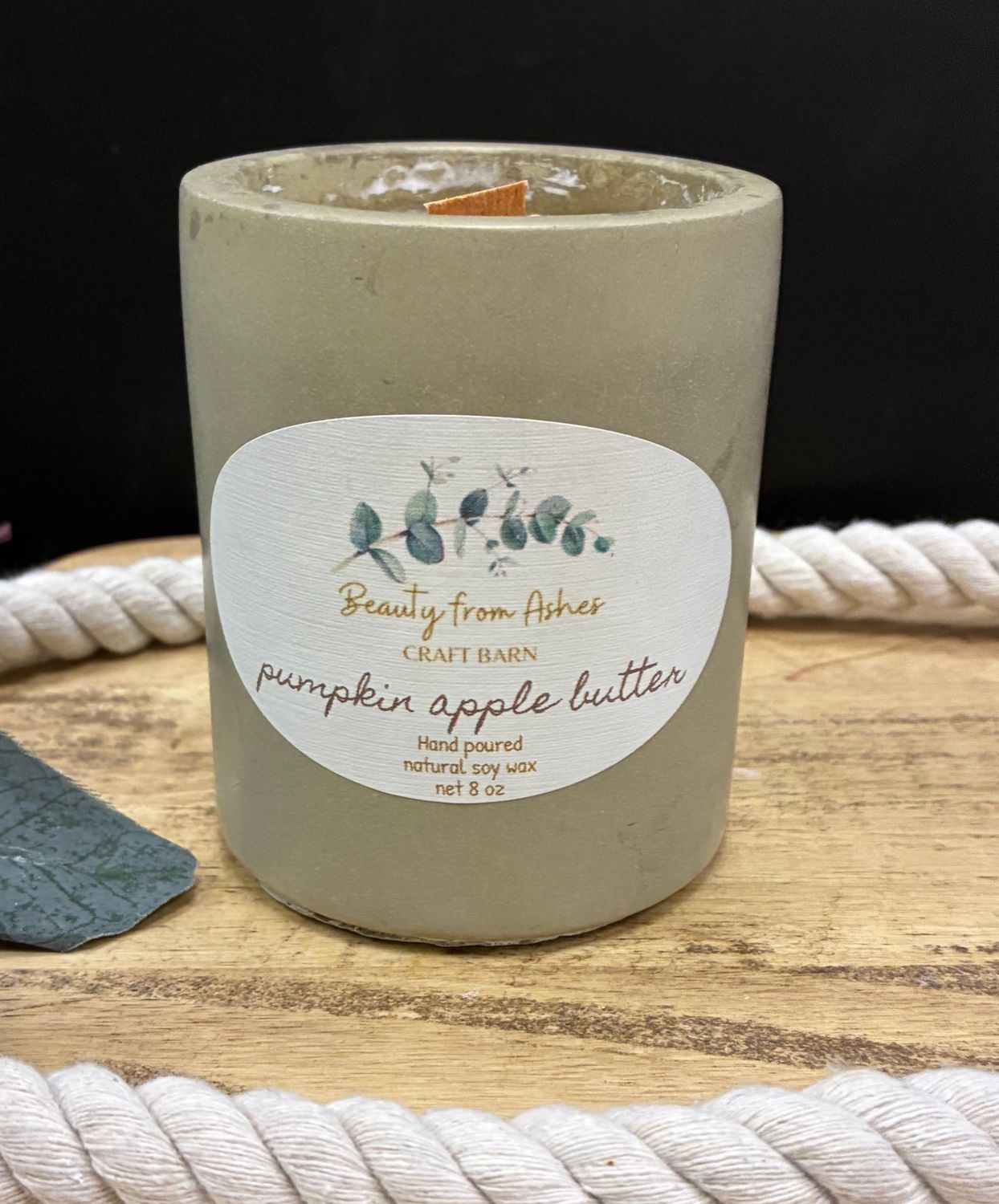 8 Oz Gray Round Pumpkin Apple Butter