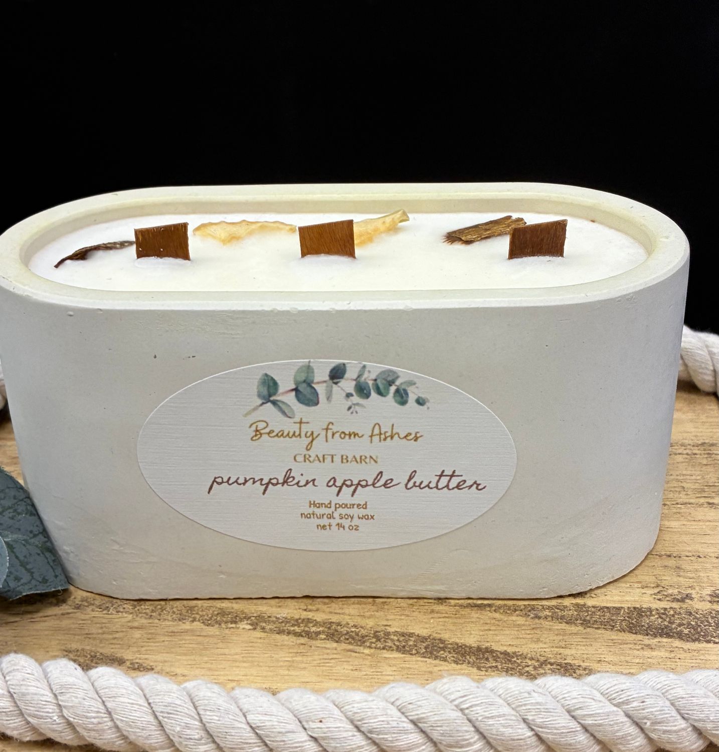 14 oz Oval, Pumpkin Apple Butter, White