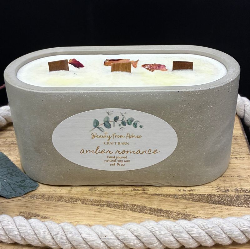 14 oz. Oval, Amber Romance, Gray Concrete