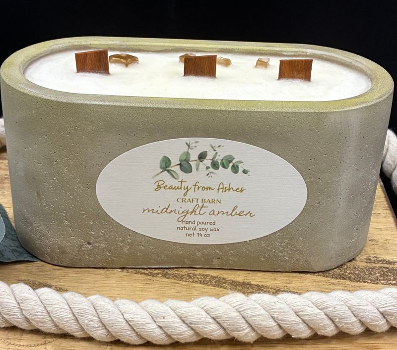 14 Oz. Oval, Midnight Amber Gray Concrete