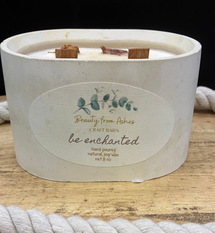 08 oz Oval,  Be Enchanted, White