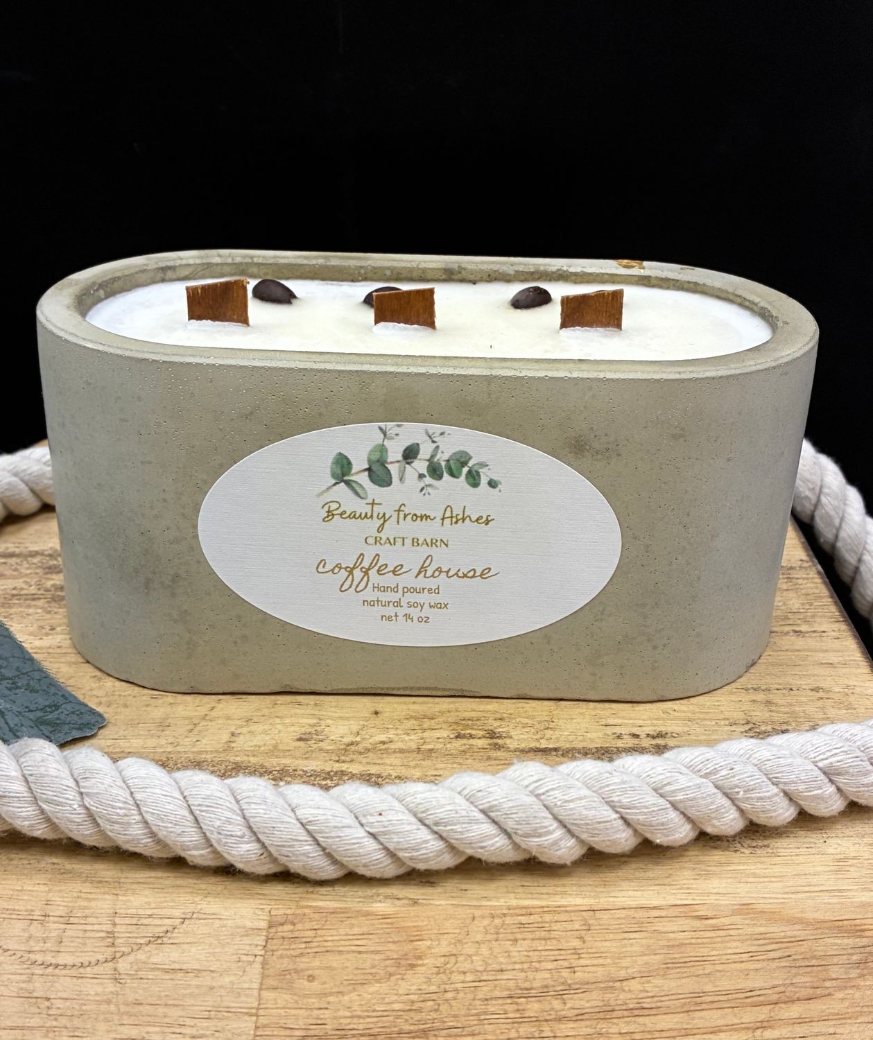 14 oz. Oval, Coffee House, Gray Concrete