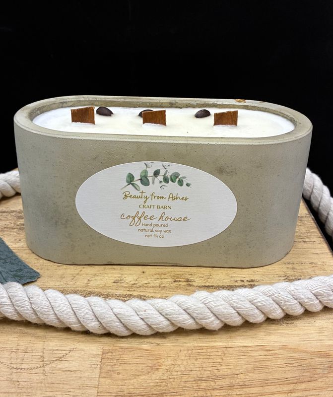 14 oz. Oval, Coffee House, Gray Concrete