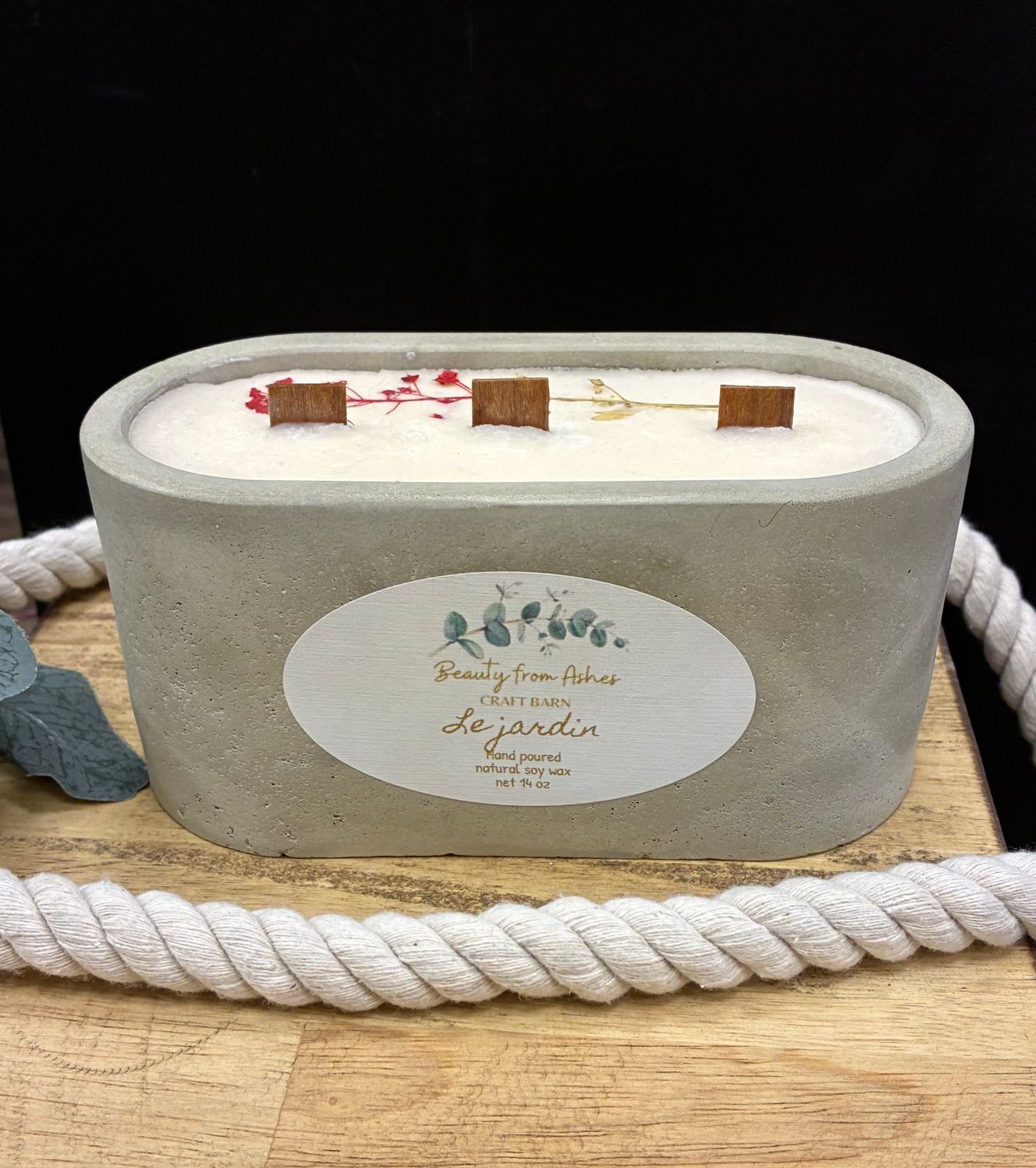 14 oz Oval, LeJardin, Gray