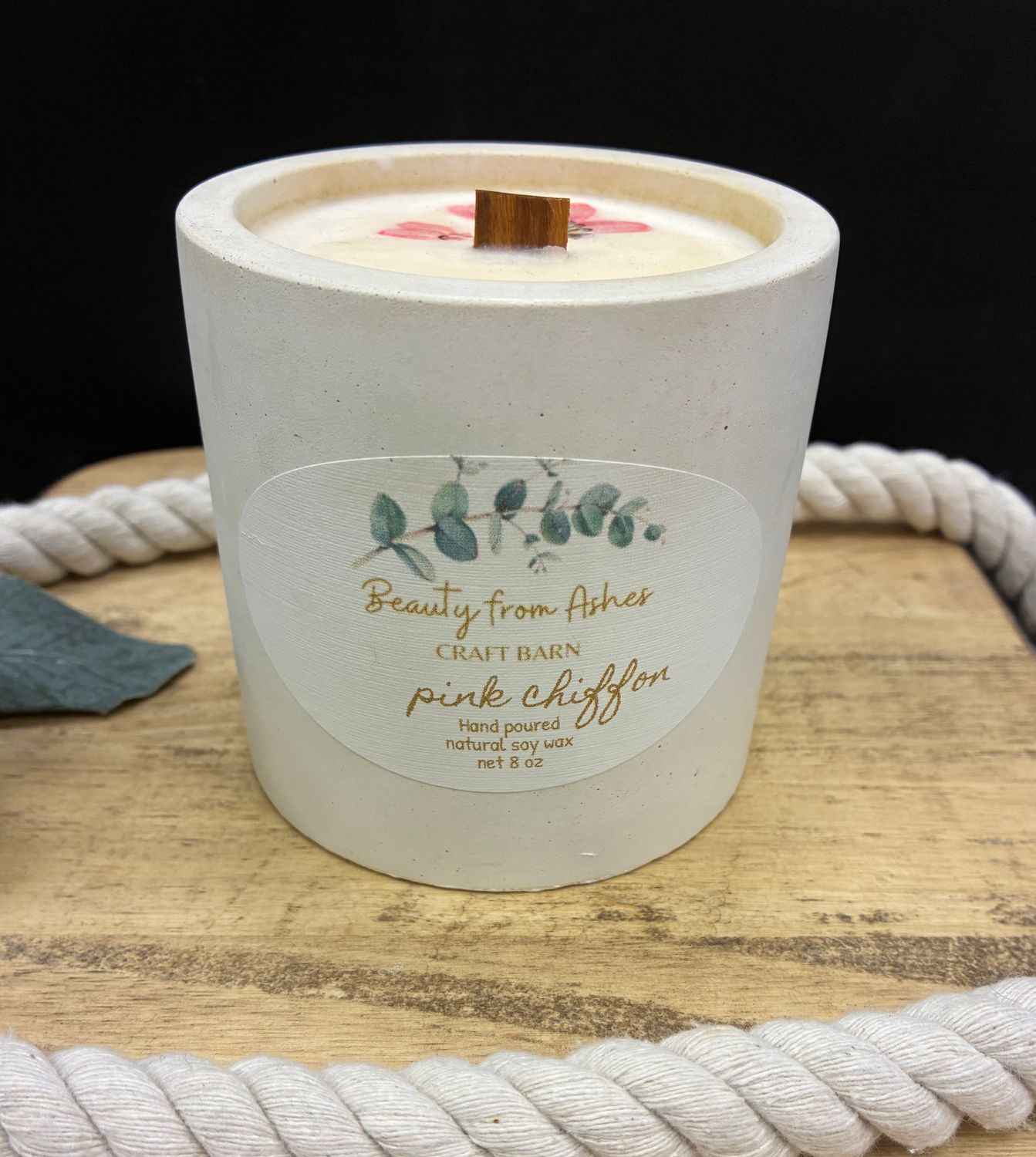 08 oz Round, Pink Chiffon, White