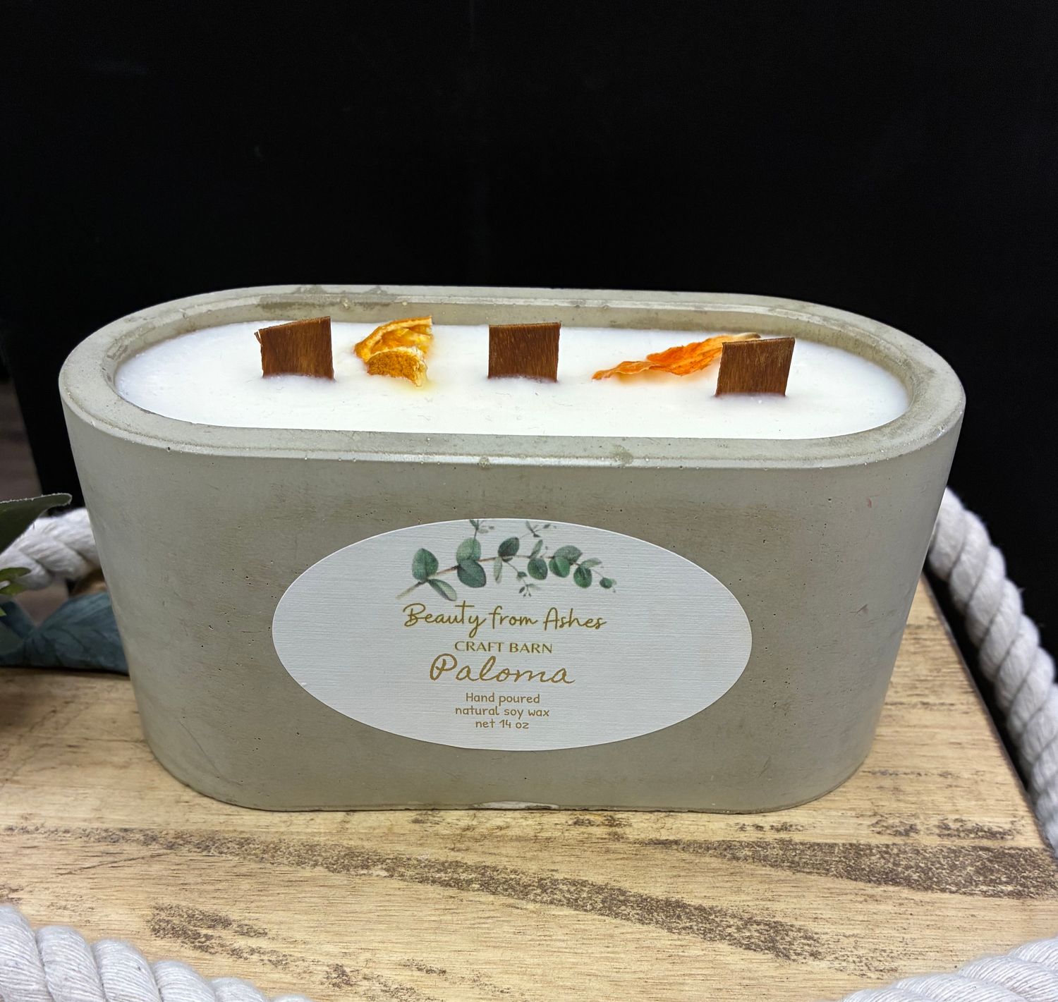 14 oz. Oval, Paloma, Gray Concrete