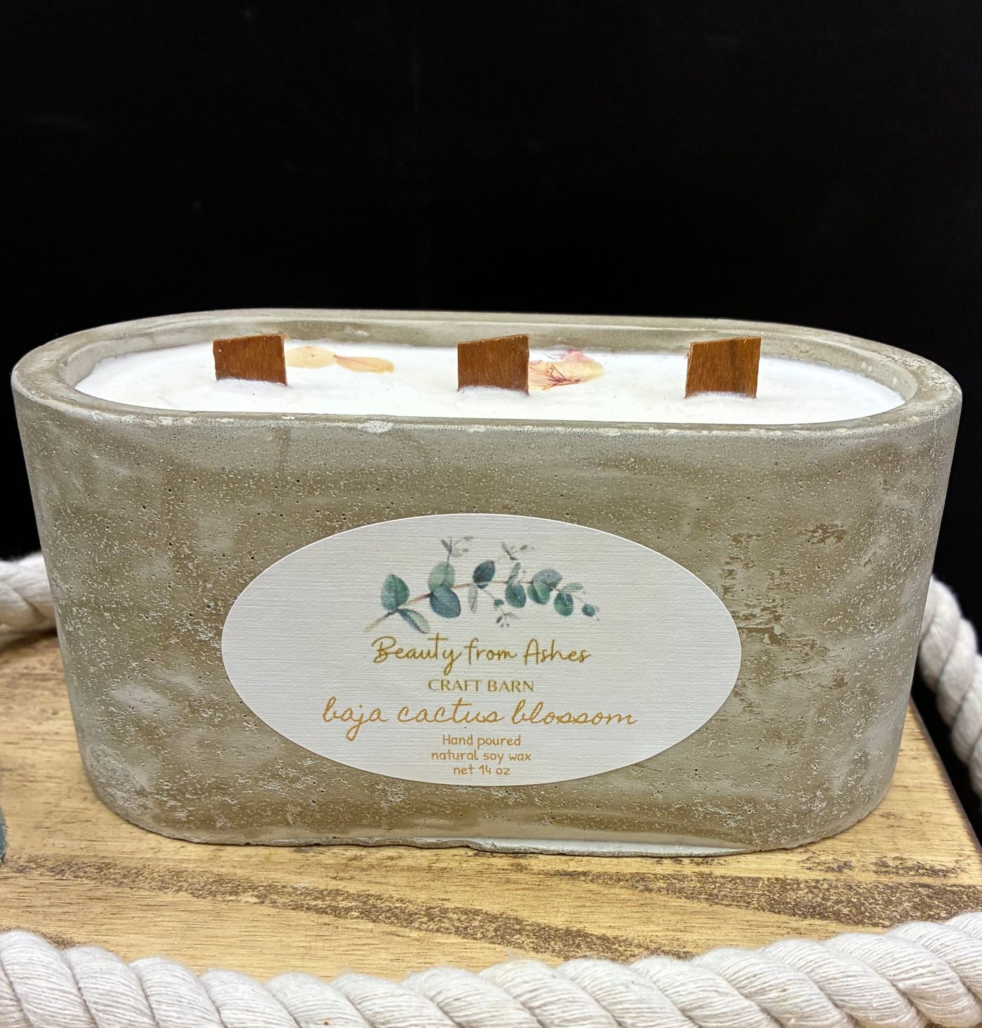 14 oz Oval, Baja Cactus Blossom, Gray