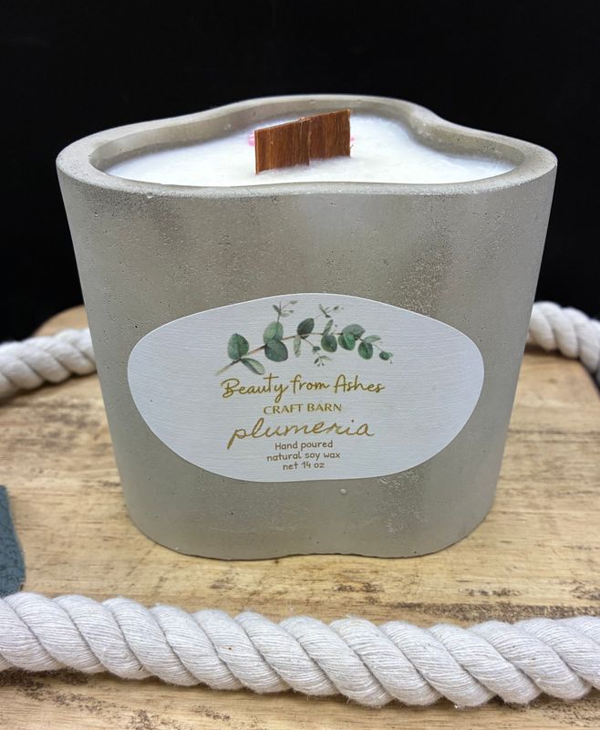 14 oz Wasabi, Plumeria,  Gray