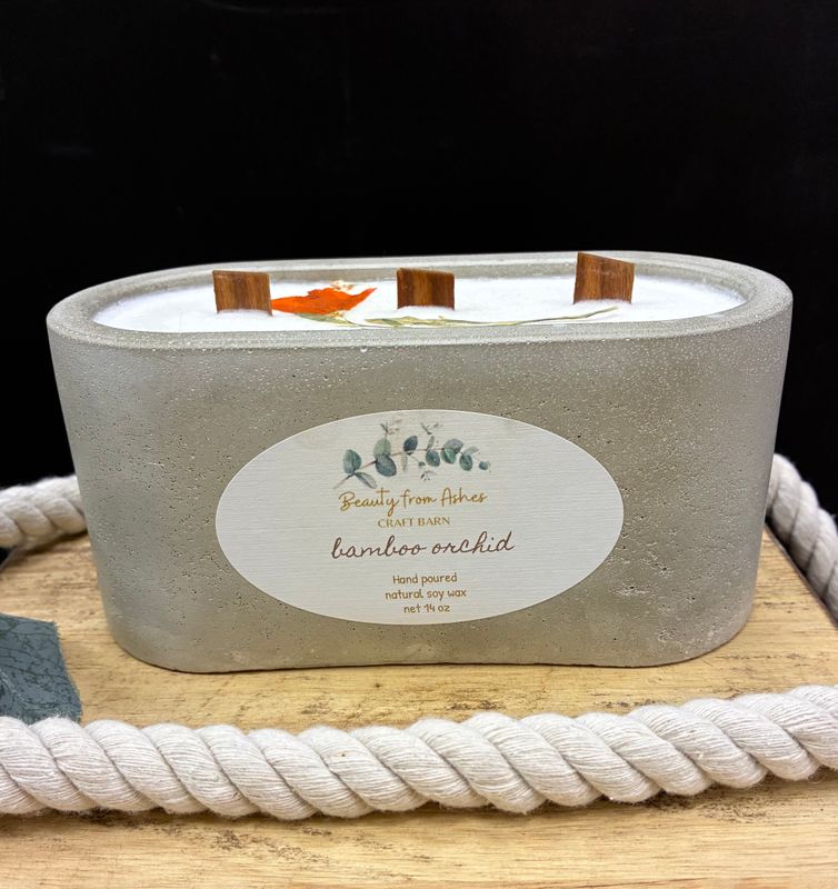 14 oz. Oval, Bamboo Orchid, Gray Concrete