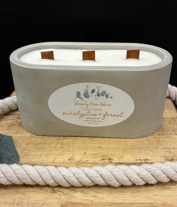 14 oz. Oval, Eucalyptus & Forest, Gray Concrete