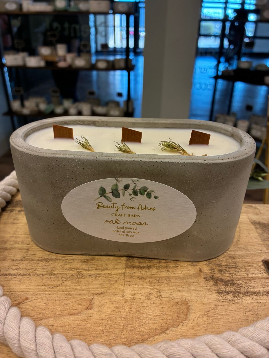 14 Oz Oval, Oak Moss, Gray