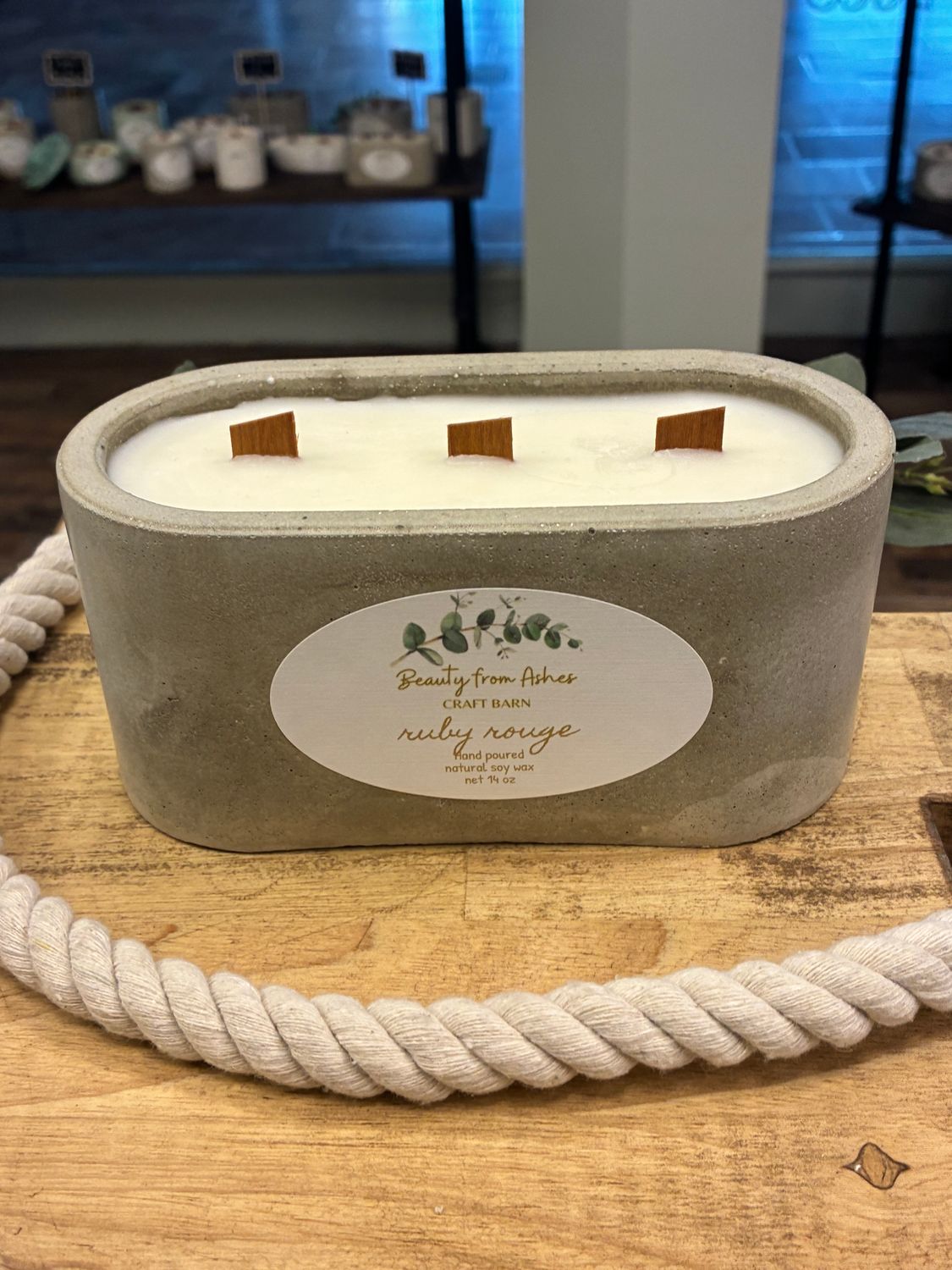 14 oz Oval, Ruby Rouge, Gray