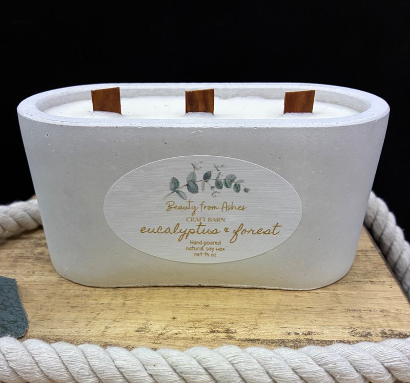 14 Oz Oval White Eucalyptus Forest