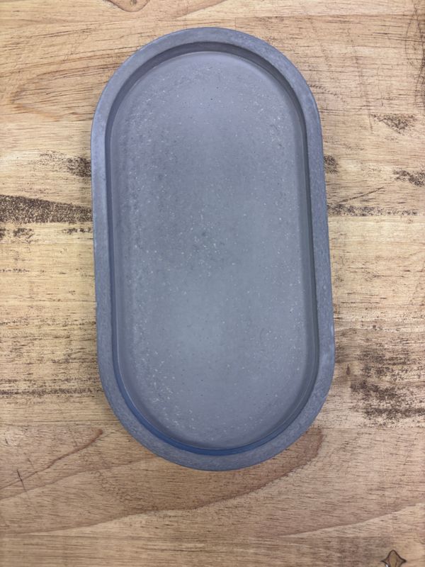 Oval Base Charcoal Concrete