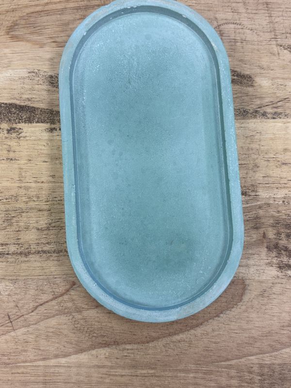Oval Base Mint Green Concrete