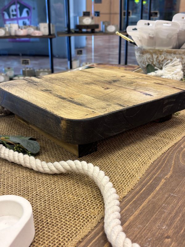 Large Square Wood Riser W Rectangle Stands