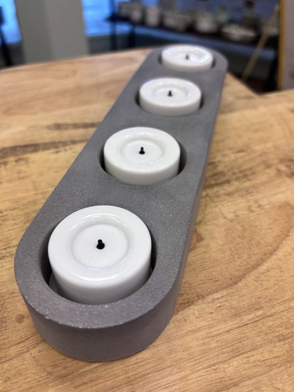 Tealight 4 Candle Holder, Charcoal