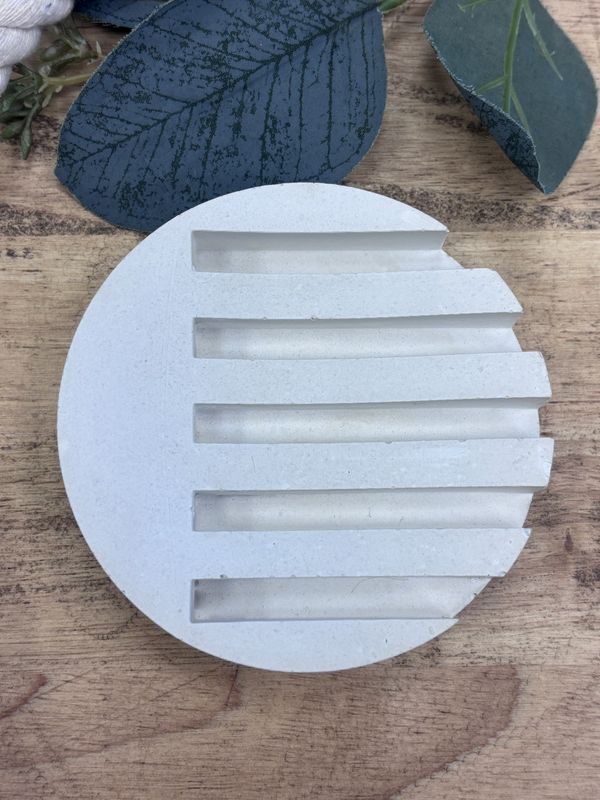 Round Thick Soap Dish, White