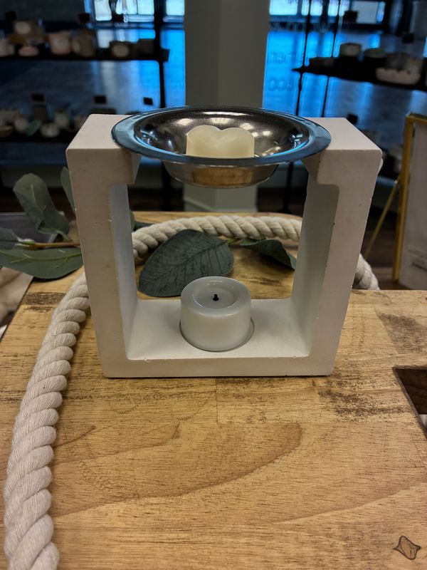 Square Wax Warmer White Concrete