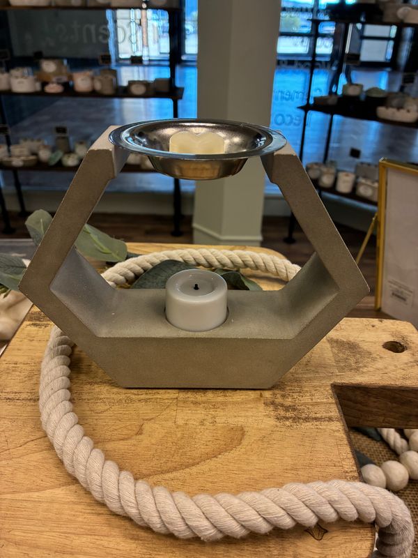 Hexagon Wax Warmer Gray Concrete