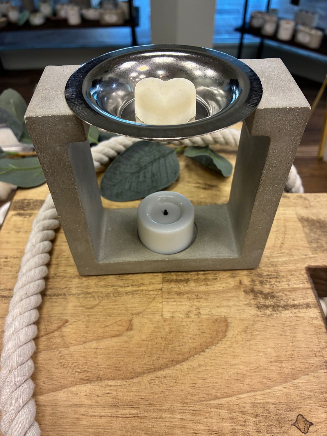 Square Wax Warmer Gray Concrete