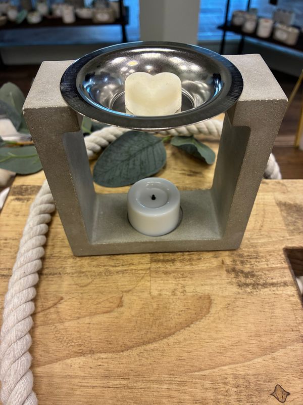 Square Wax Warmer Gray Concrete