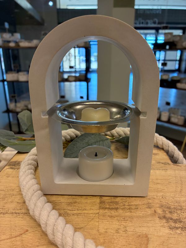Arch Wax Warmer White Concrete