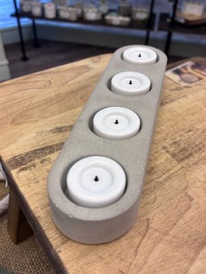 Cement Four-Slot & Single Tea Light Holder