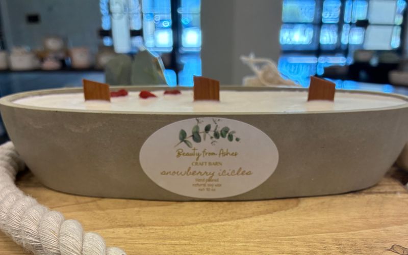 10 oz Canoe, Snowberry Icicles, Gray